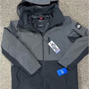 Quicksilver Men's Gray and Black ski Jacket